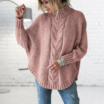 EVELIEN | Lange gebreide damestrui in de kleur Roze voor dames in stijl ideaal voor de herfst.