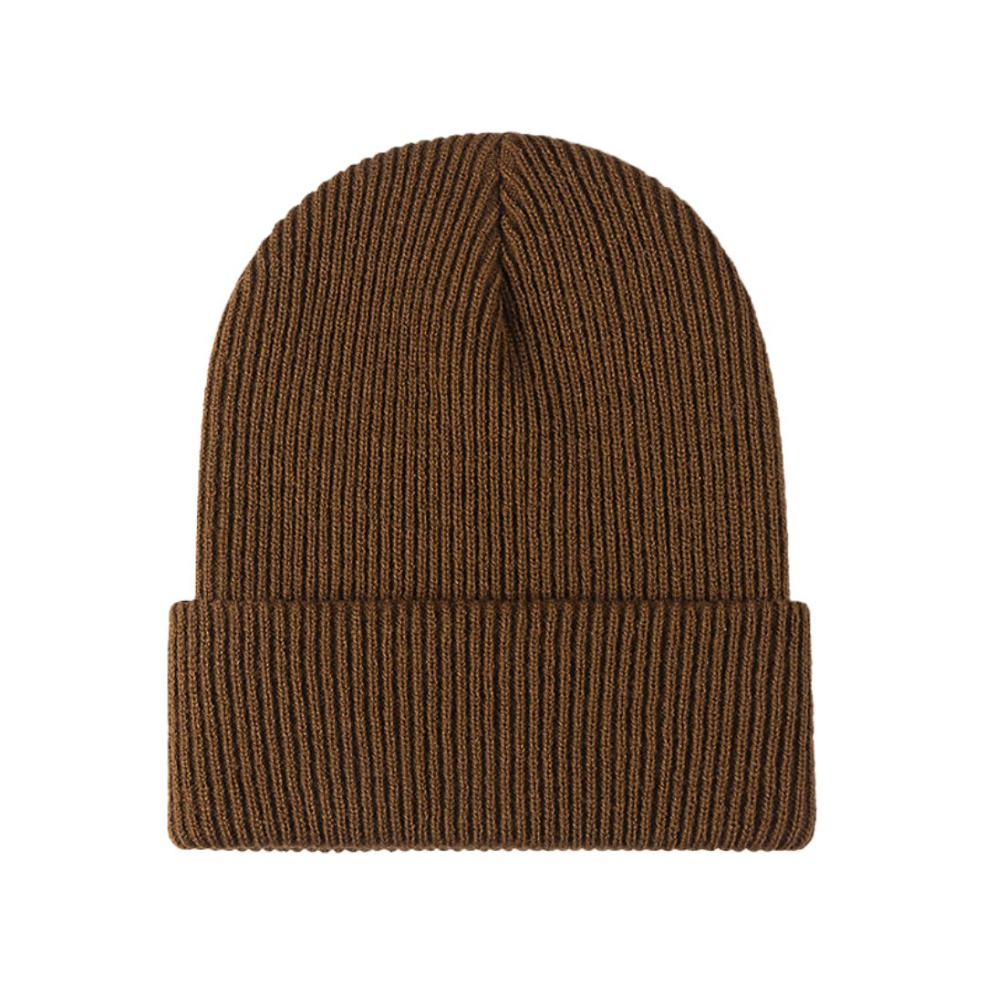 Evelien | Veelzijdige & warme gebreide beanie in de kleur Koffie voor dames in Lounge stijl ideaal voor de winter