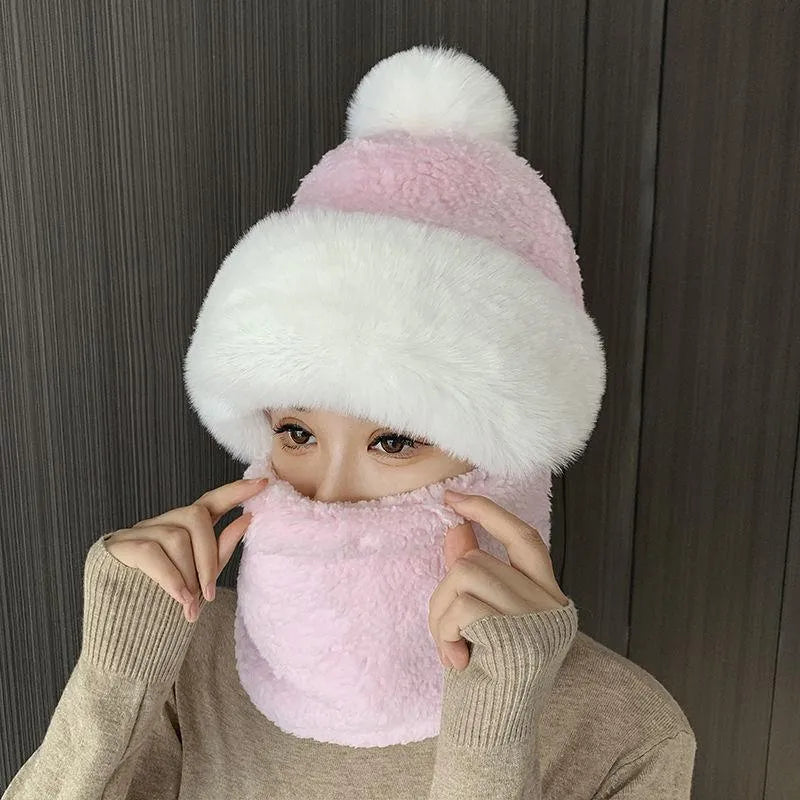 Evelien | Warme & pluizige winterset in de kleur Roze voor dames in Lounge stijl ideaal voor de winter