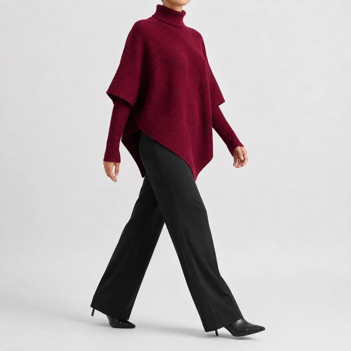 Oversized jumper met col