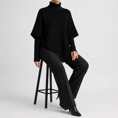 Oversized jumper met col