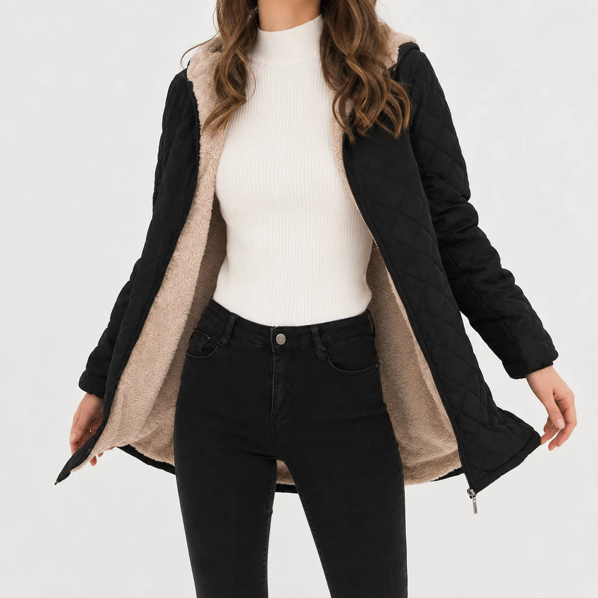 Jacket met rits en lange mouwen