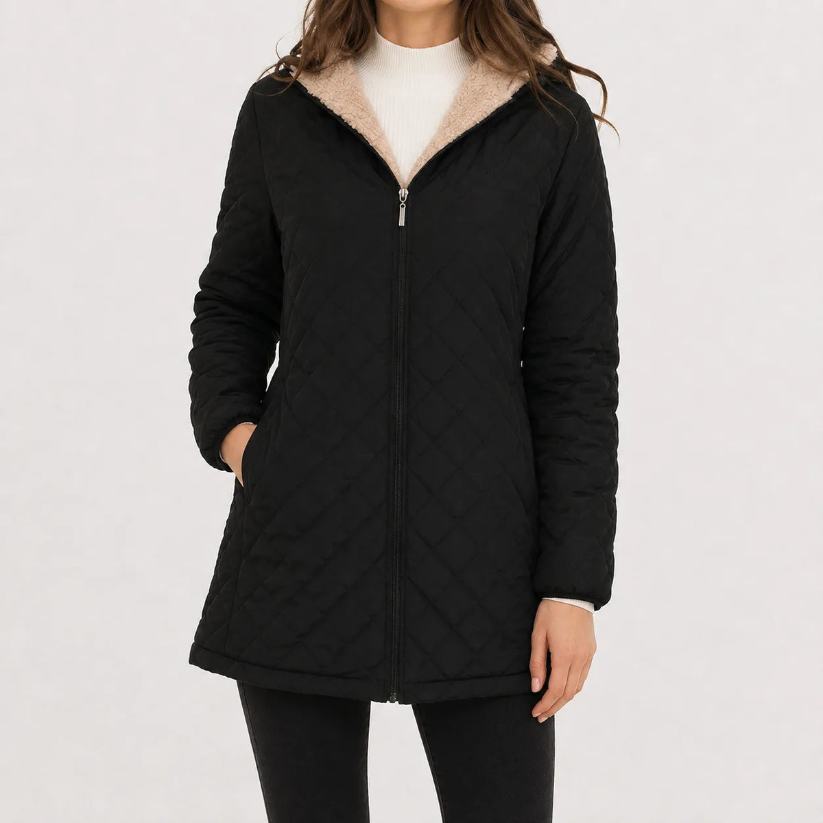 Jacket met rits en lange mouwen