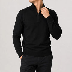 Zip-up trui met mock neckline
