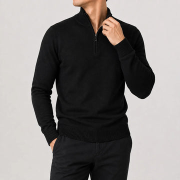 Zip-up trui met mock neckline