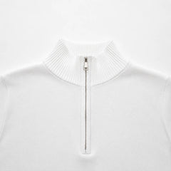 Zip-up trui met mock neckline