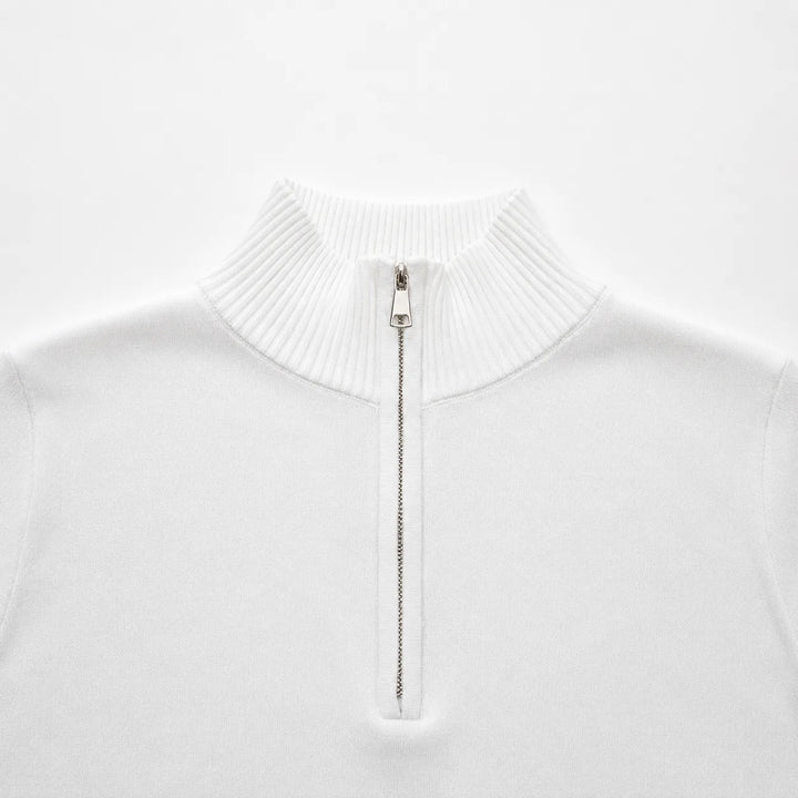 Zip-up trui met mock neckline