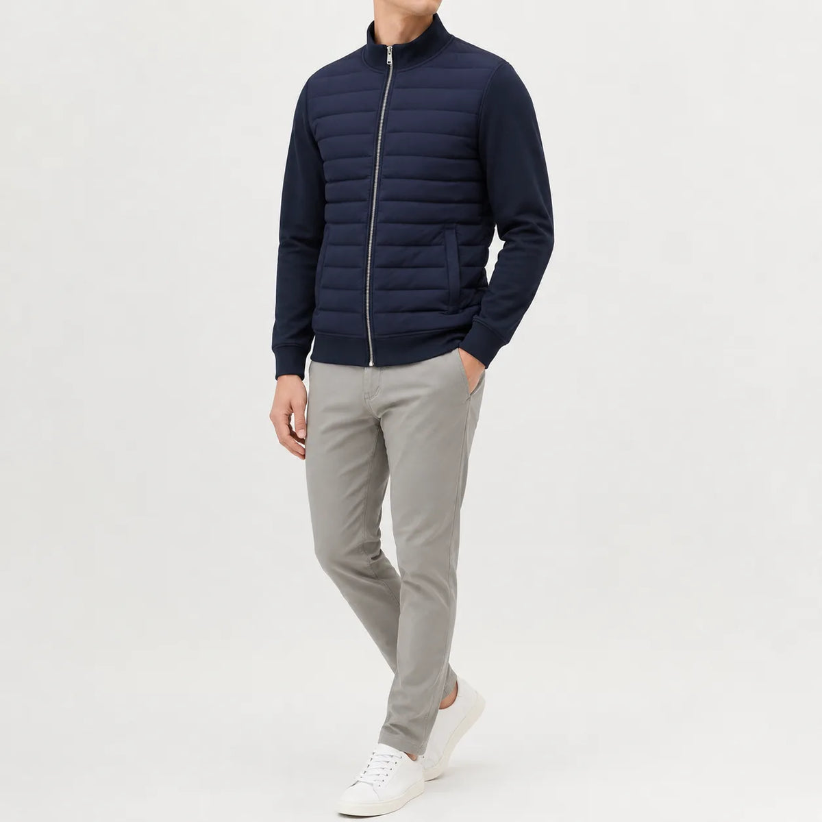 Puffer jacket met quilted design