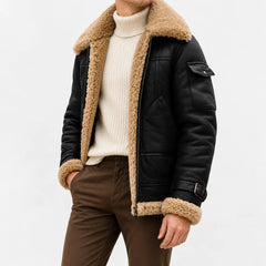 Leren jas met faux fur