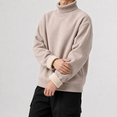 Fleece-lined trui met turtle neckline