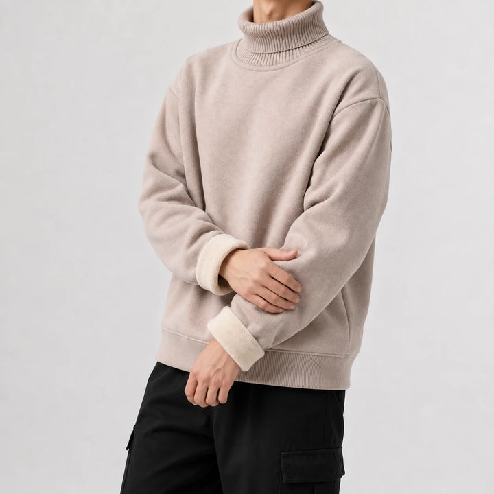 Fleece-lined trui met turtle neckline