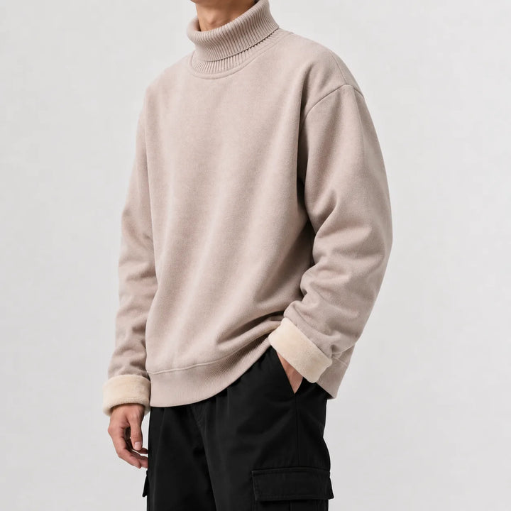 Fleece-lined trui met turtle neckline