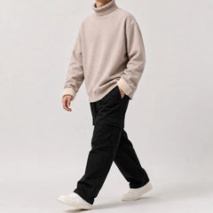 Fleece-lined trui met turtle neckline