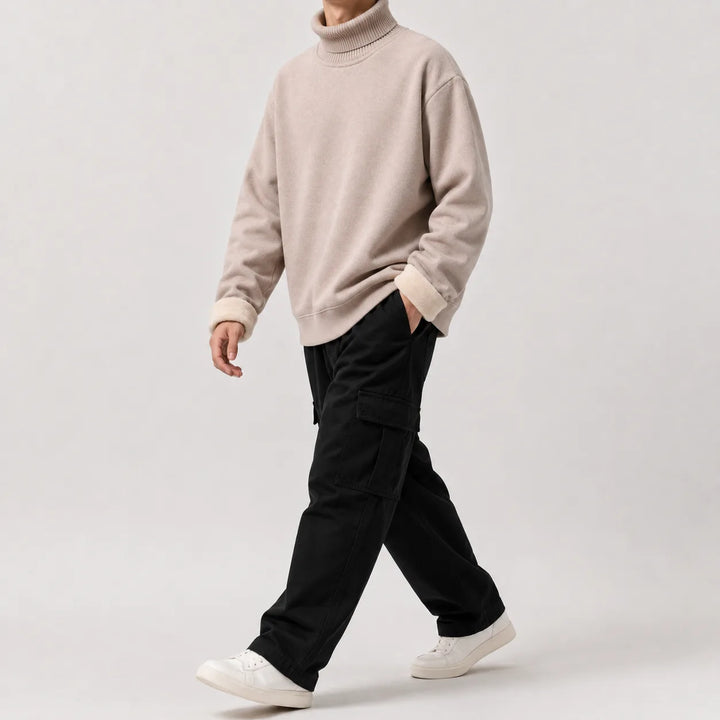 Fleece-lined trui met turtle neckline