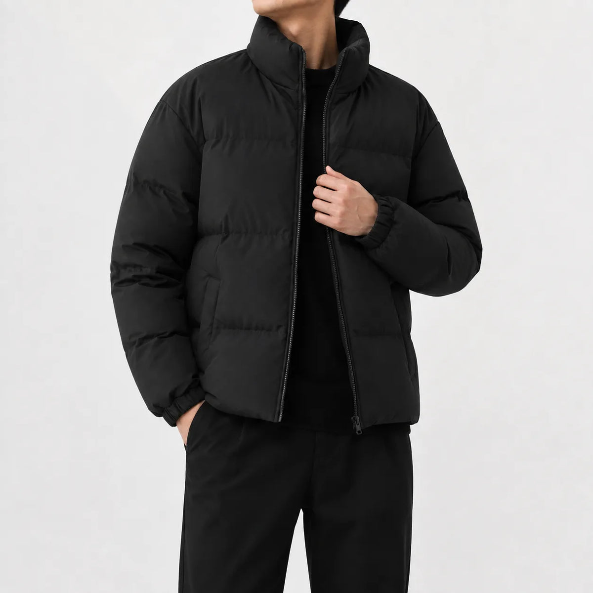 Puffer jacket met hoge kraag