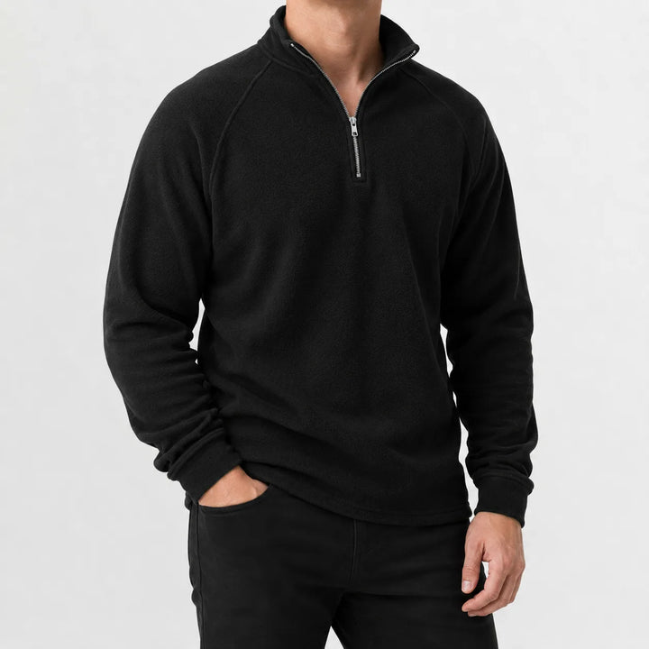 Zip-up trui met mock neckline