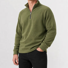 Zip-up trui met mock neckline