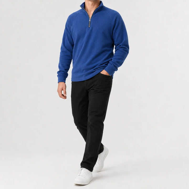 Zip-up trui met mock neckline
