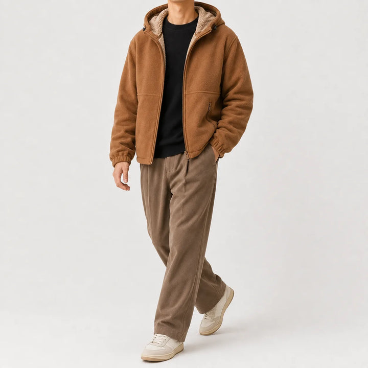 Hoodie met fleece en rits