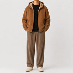 Hoodie met fleece en rits
