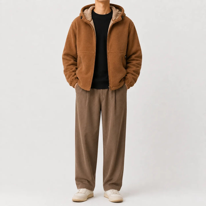 Hoodie met fleece en rits