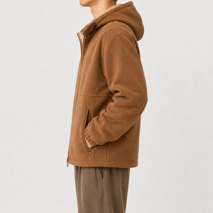 Hoodie met fleece en rits