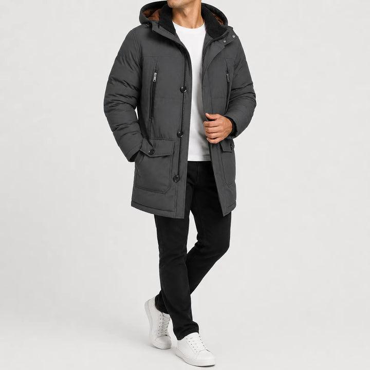 Parka met capuchon en lange mouwen