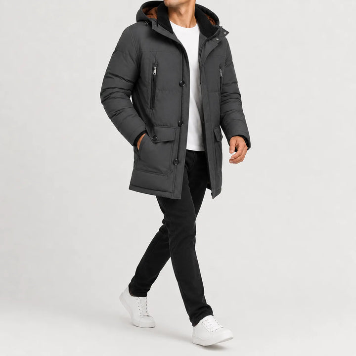 Parka met capuchon en lange mouwen