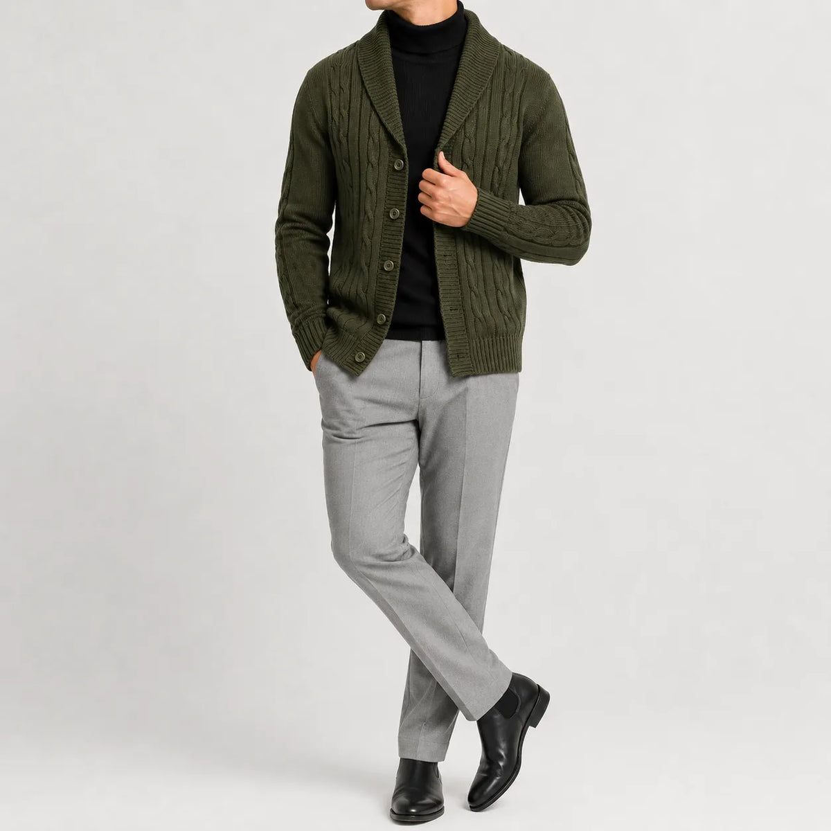 Cardigan met kabel breipatroon