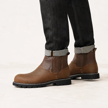 Veterschoenen boots met elastische zijpanelen