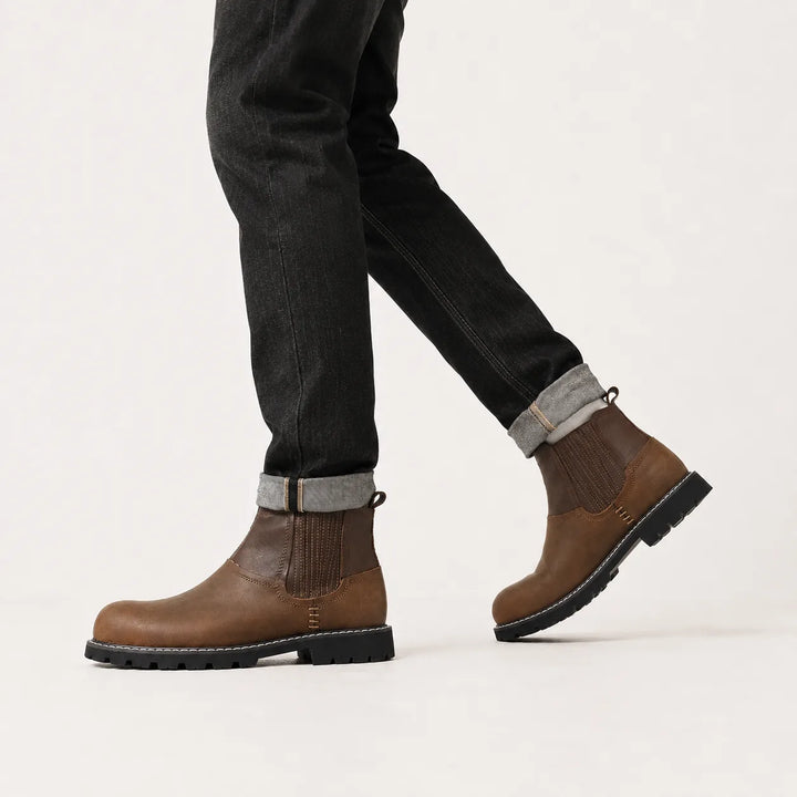 Veterschoenen boots met elastische zijpanelen