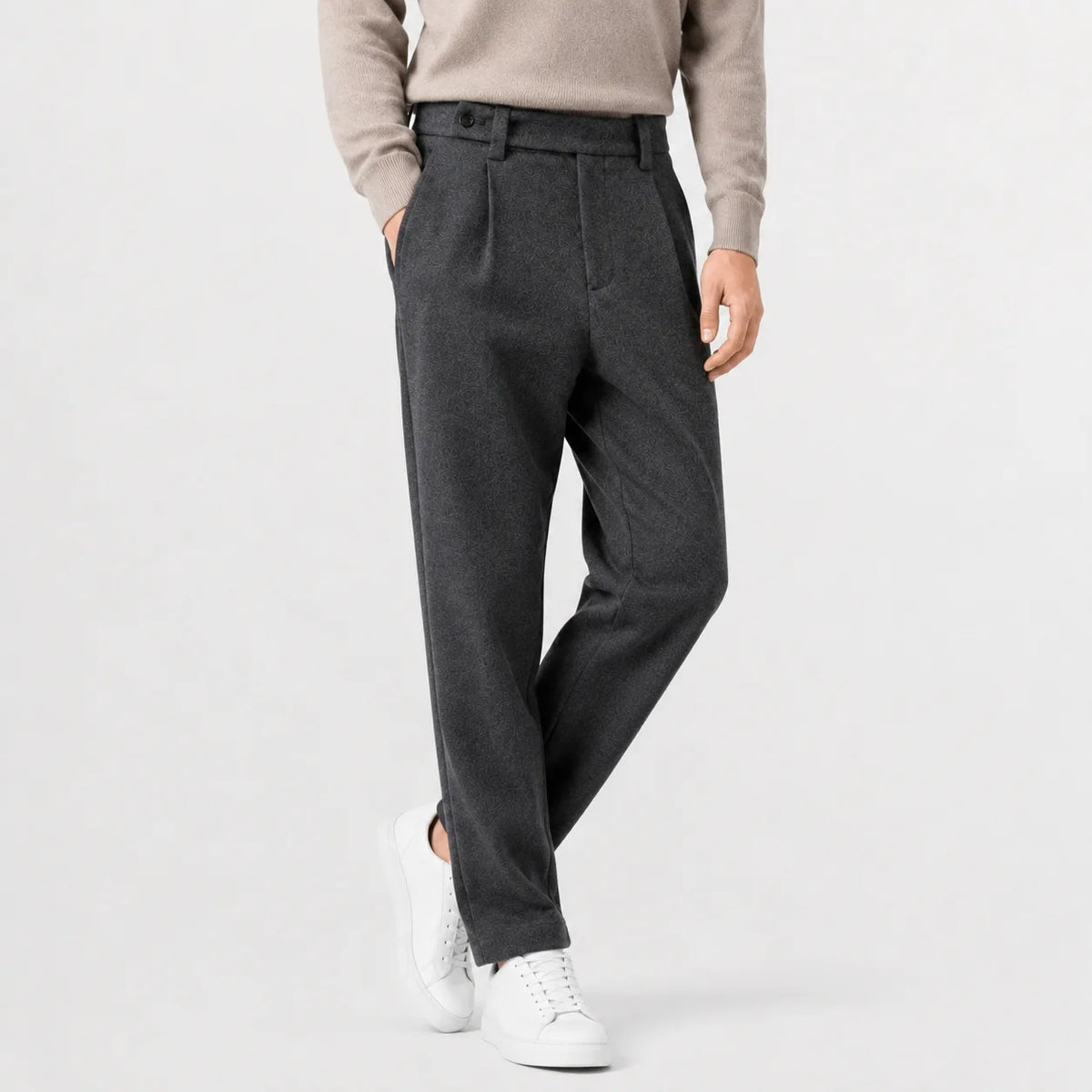 Loose fit jeans met corduroy textuur