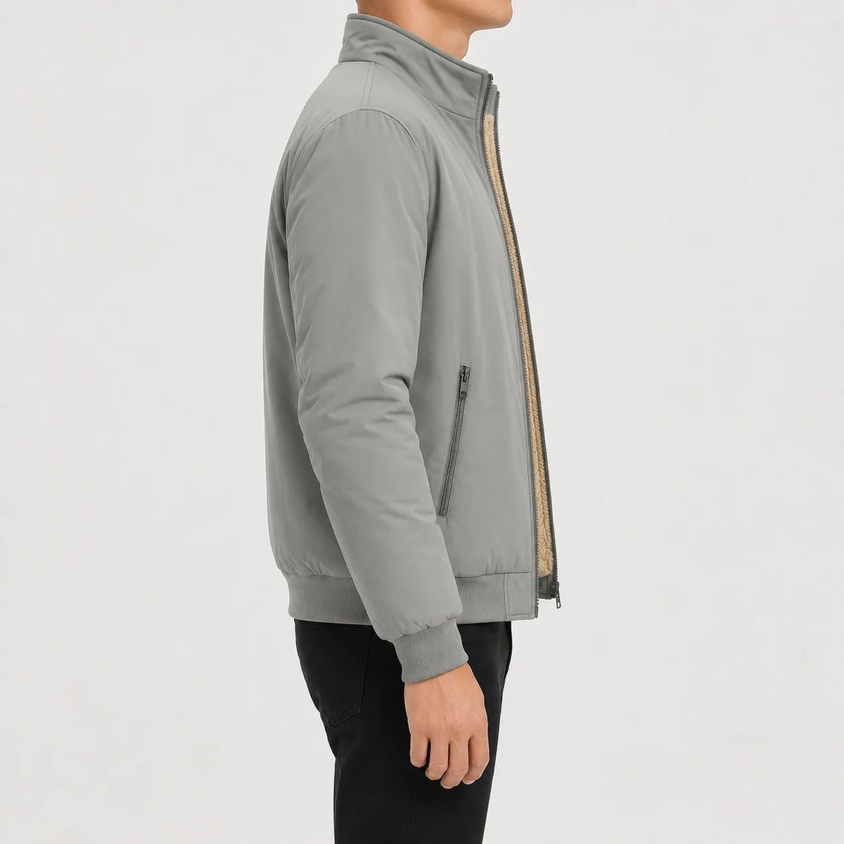 Puffer jacket met fleece lining