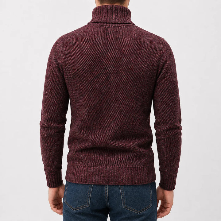 Zip-up trui met mock neck