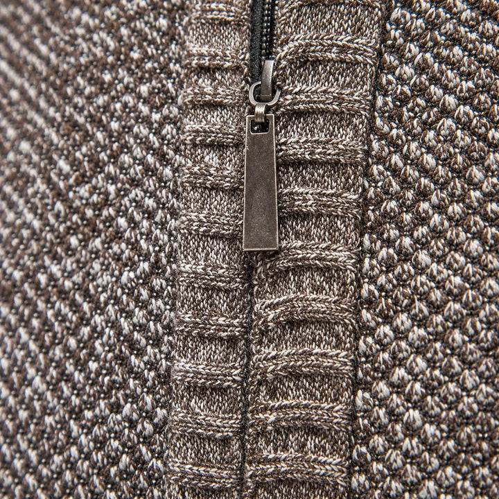 Zip-up trui met mock neck