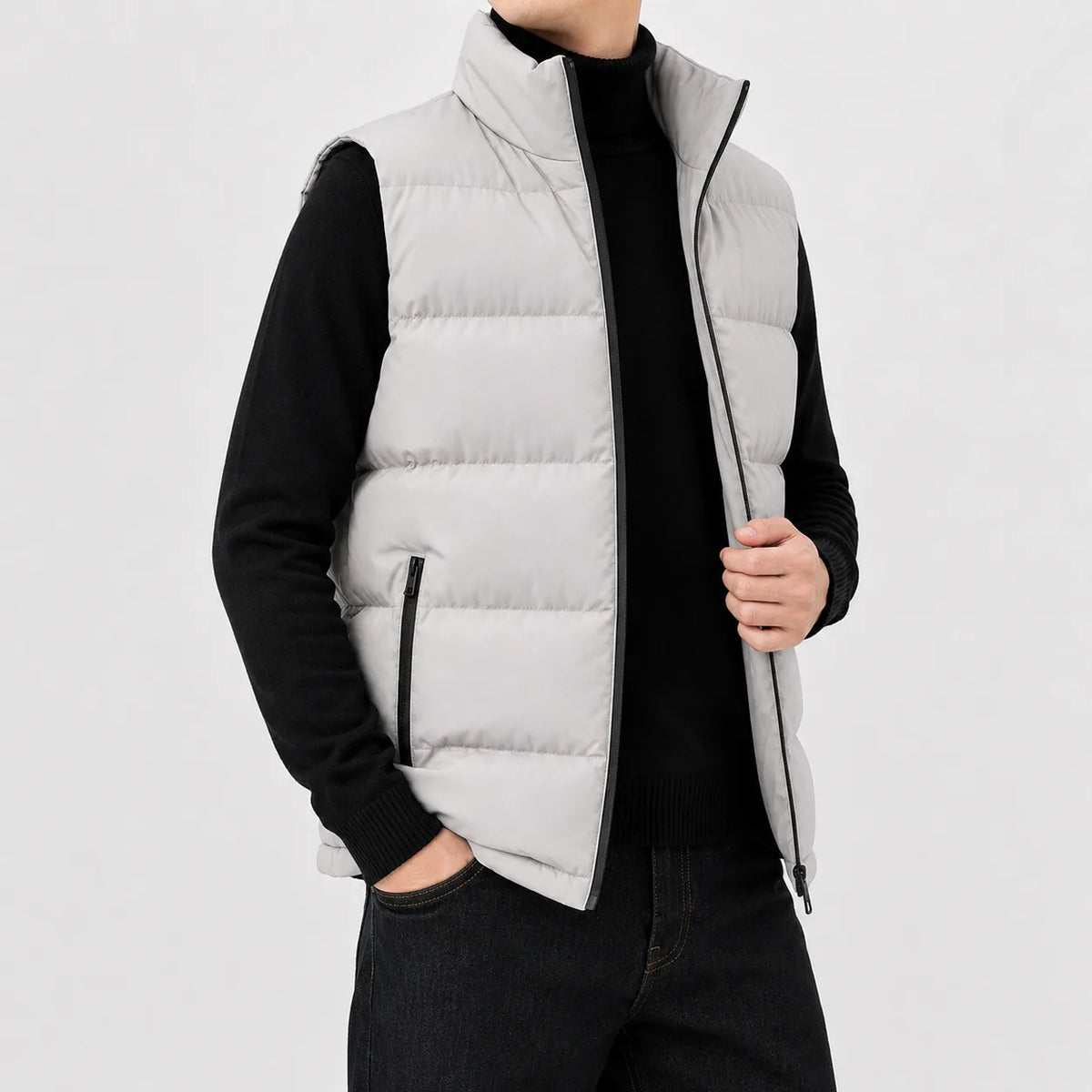 Gilet met hoge kraag en rits