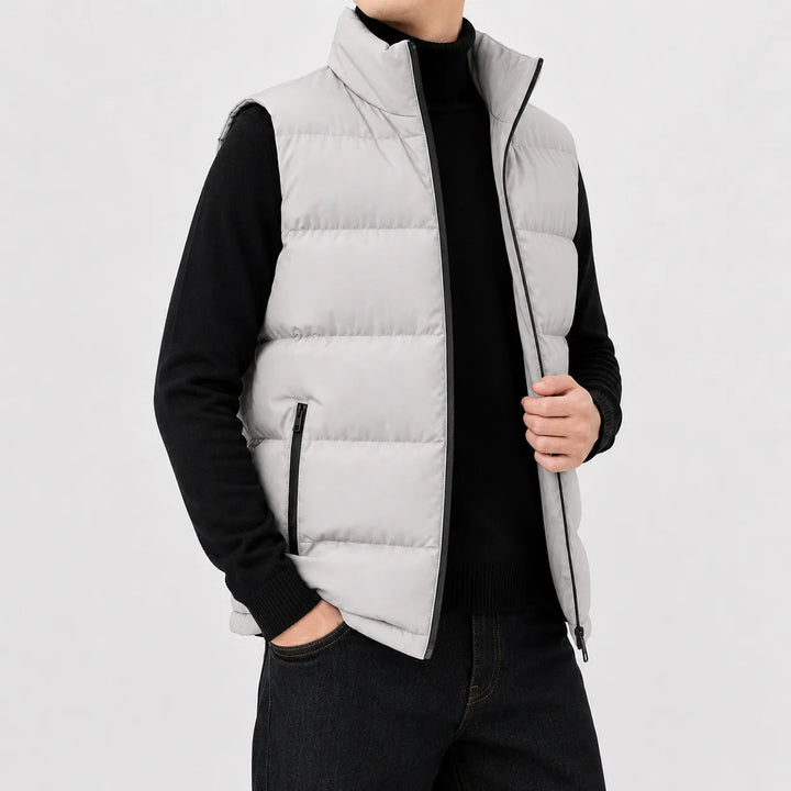 Gilet met hoge kraag en rits