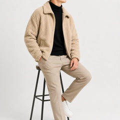Puffer jacket met sherpa fleece