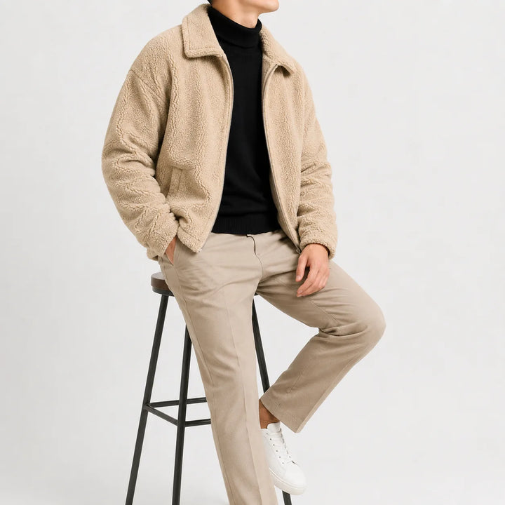 Puffer jacket met sherpa fleece
