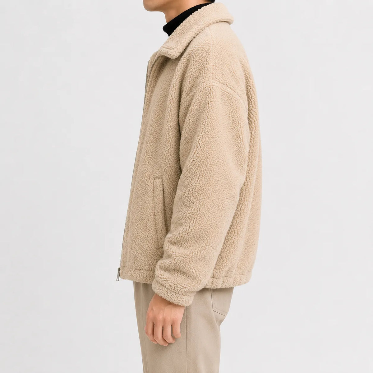 Puffer jacket met sherpa fleece