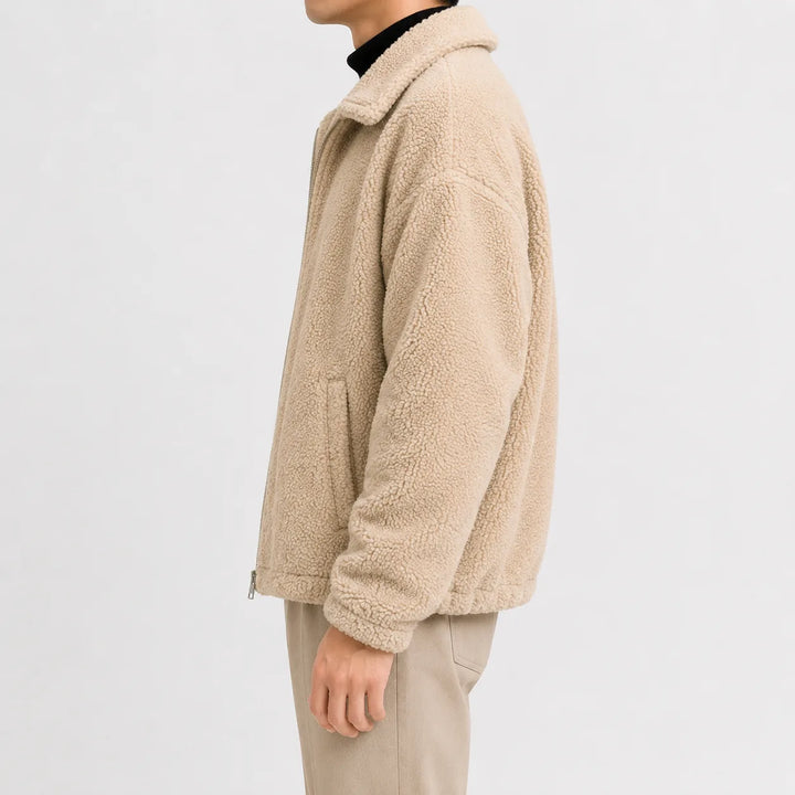 Puffer jacket met sherpa fleece