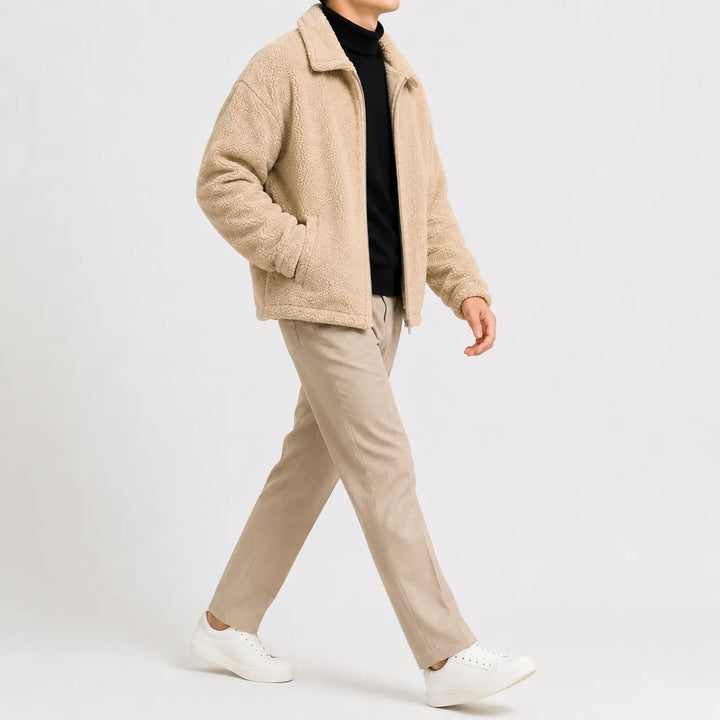 Puffer jacket met sherpa fleece