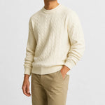 Kabeltrui met crew neckline