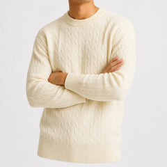 Kabeltrui met crew neckline