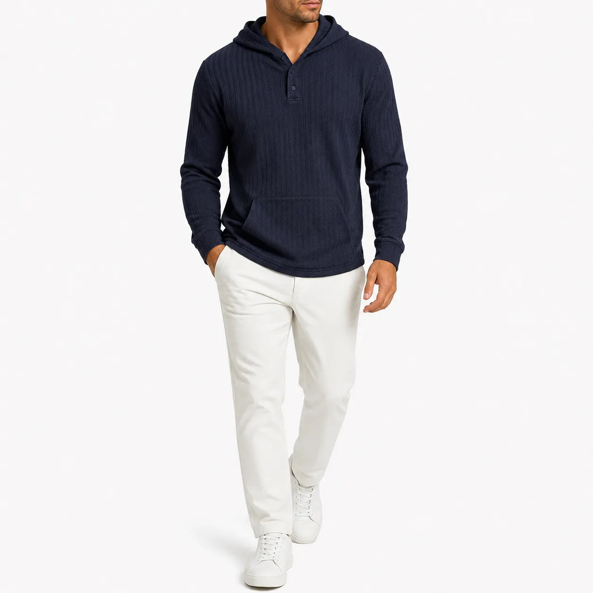 Hoodie met textuur en capuchon