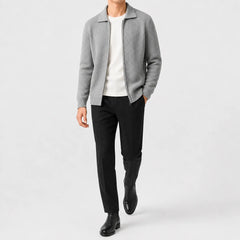 Cardigan met zip-up en textuur