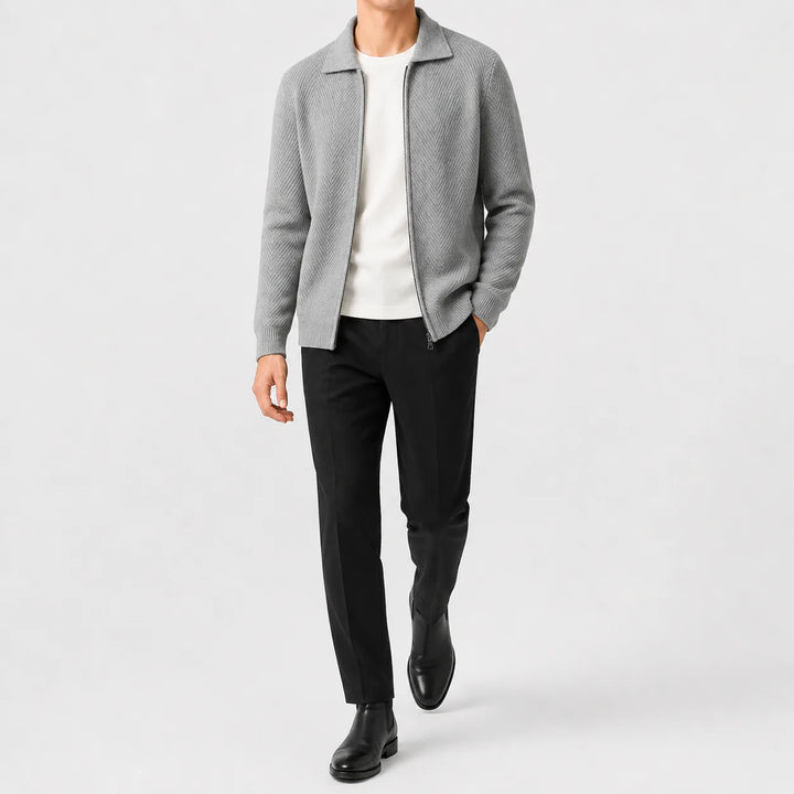 Cardigan met zip-up en textuur
