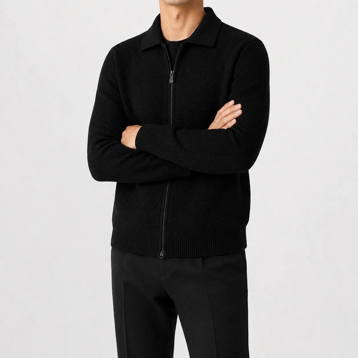Cardigan met zip-up en textuur