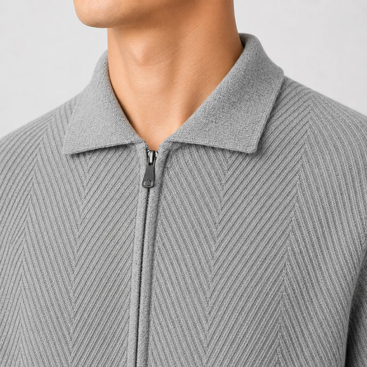 Cardigan met zip-up en textuur