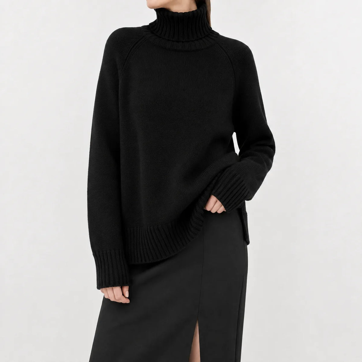 Oversized turtleneck jumper